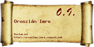 Oroszlán Imre névjegykártya