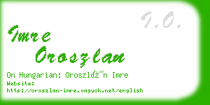 imre oroszlan business card